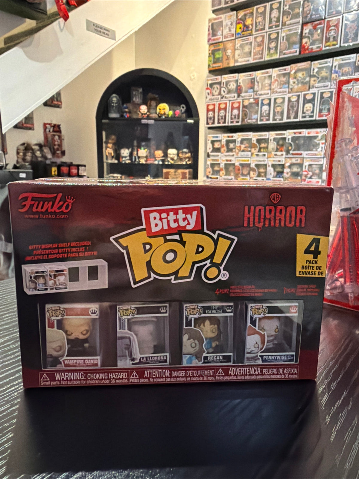 Funko Bitty Pop! Horror Collection Vampire David, La Llorona, Regan & Pennywise