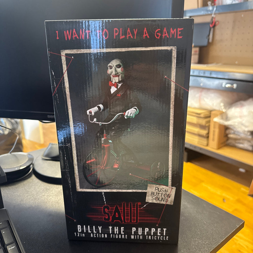 Billy The Puppet 12” Action Figure With Tricycle Push Button Sound