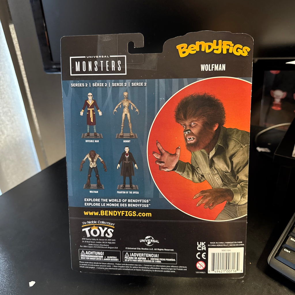 Noble Toys The Wolfman 7” BendyFigs Universal Monsters