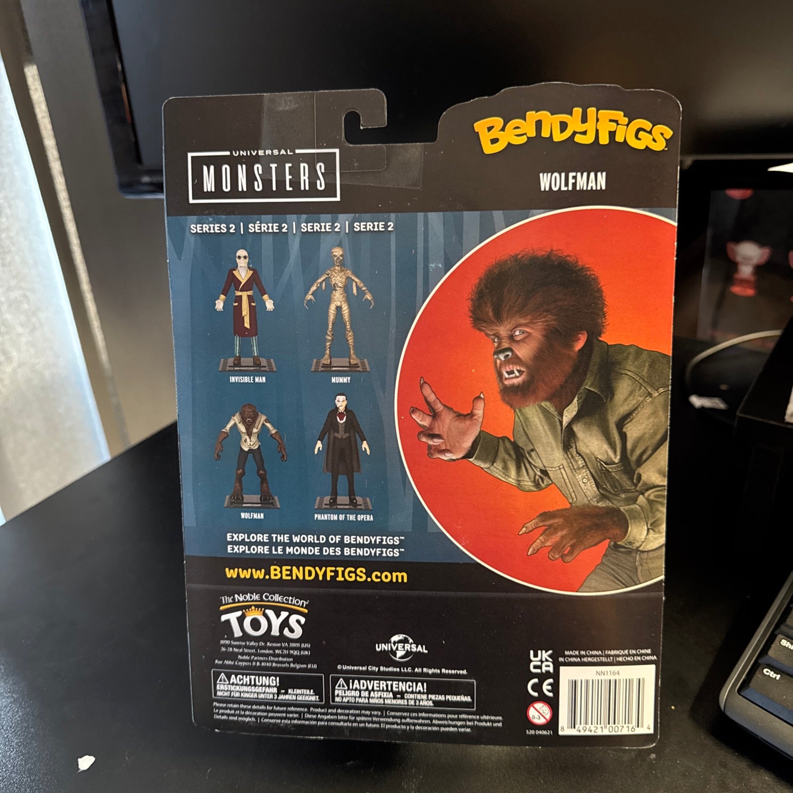 Noble Toys The Wolfman 7” BendyFigs Universal Monsters