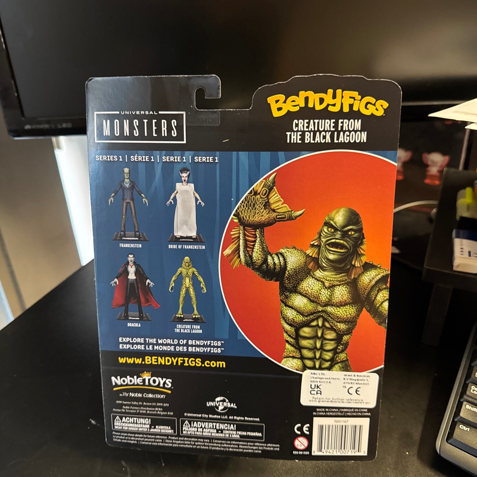 Noble Toys Creature From The Black Lagoon 7” BendyFigs Universal Monsters